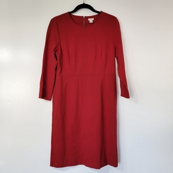 J. Crew Factory Dresses & Skirts - J. Crew Red Fitted Zip Ponte Dress Size 10